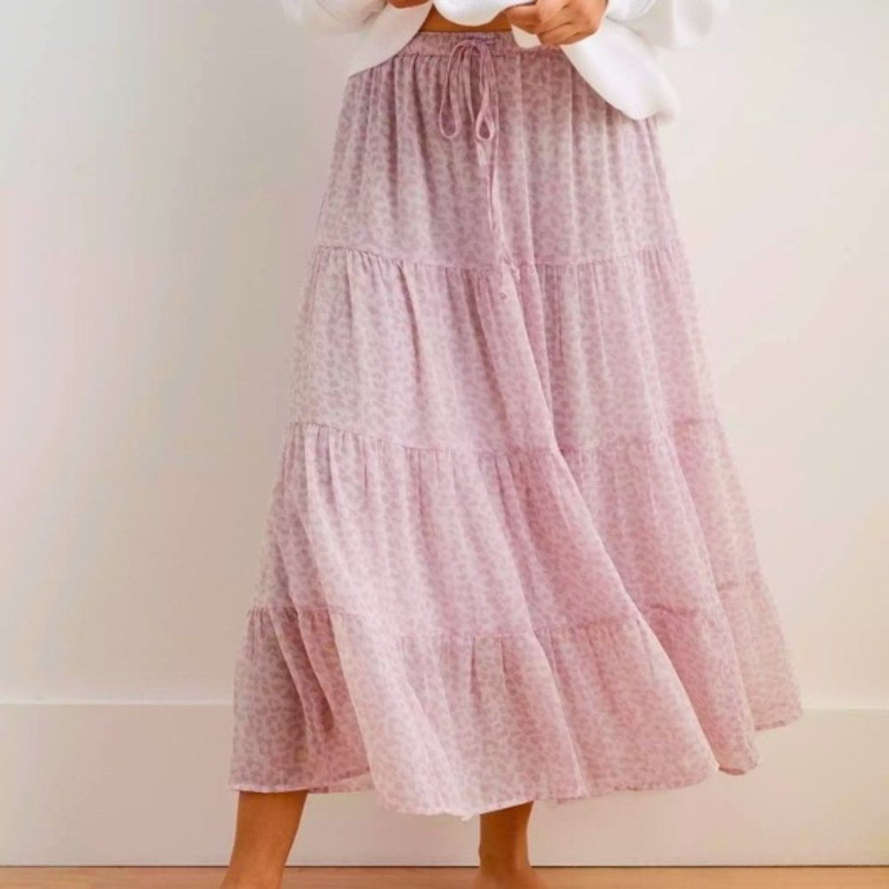 Aerie American Eagle Chiffon Midi Skirt